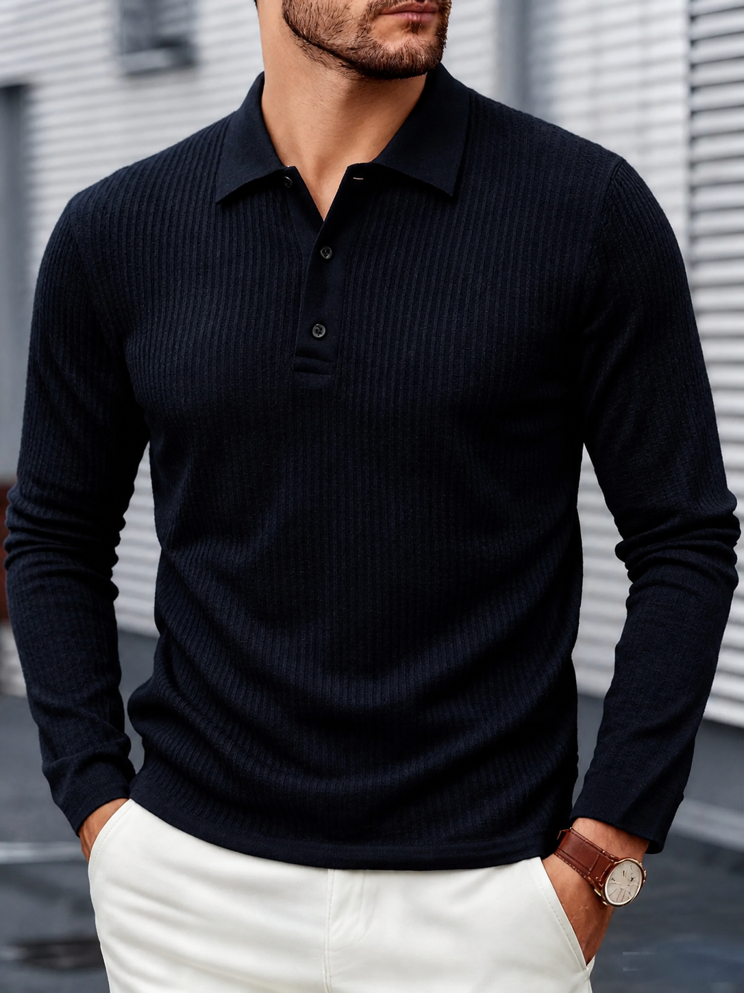 Polo Masculina Manga Longa Premium
