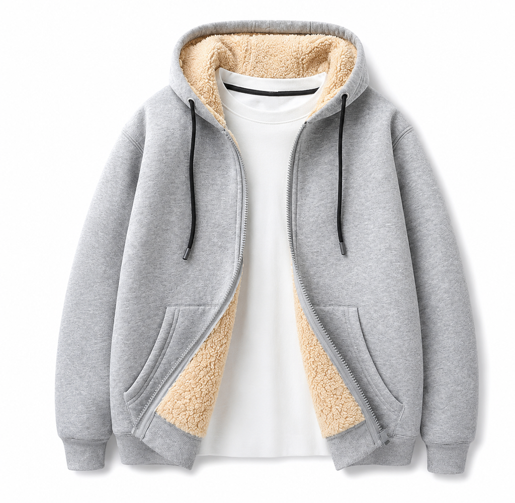 Casaco Masculino Everest Fleece com Capuz e Forro Sherpa