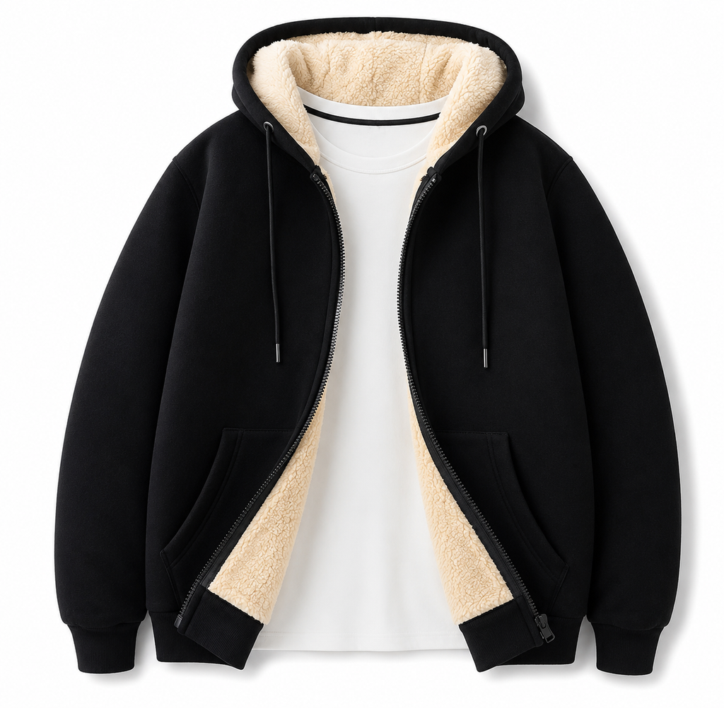 Casaco Masculino Everest Fleece com Capuz e Forro Sherpa