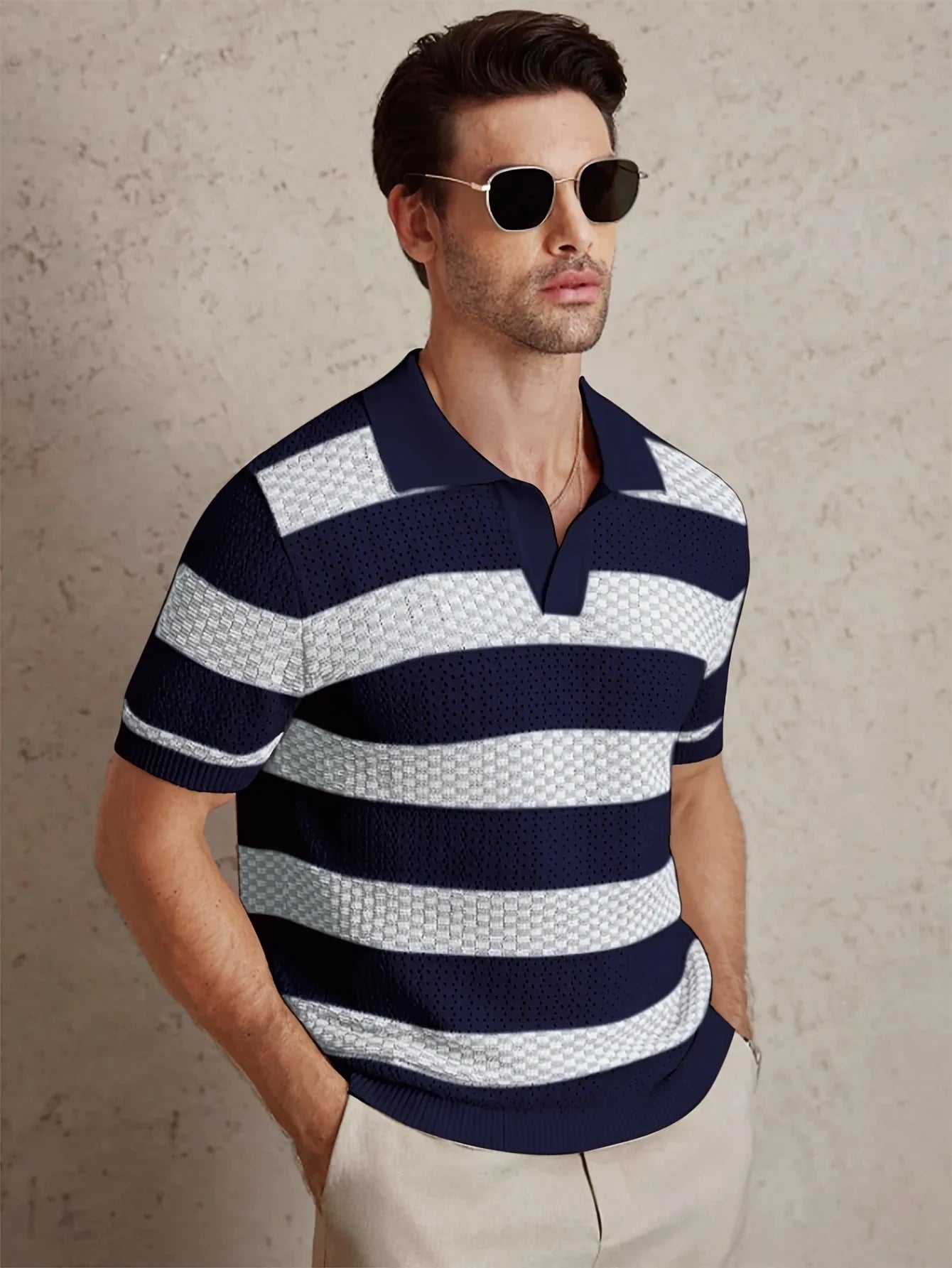 Polo Masculina em Tricot Premium Texturizado